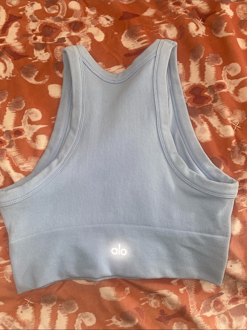 ALO Yoga Light Blue Ribbed Crop Tank - Picture 2 of 11